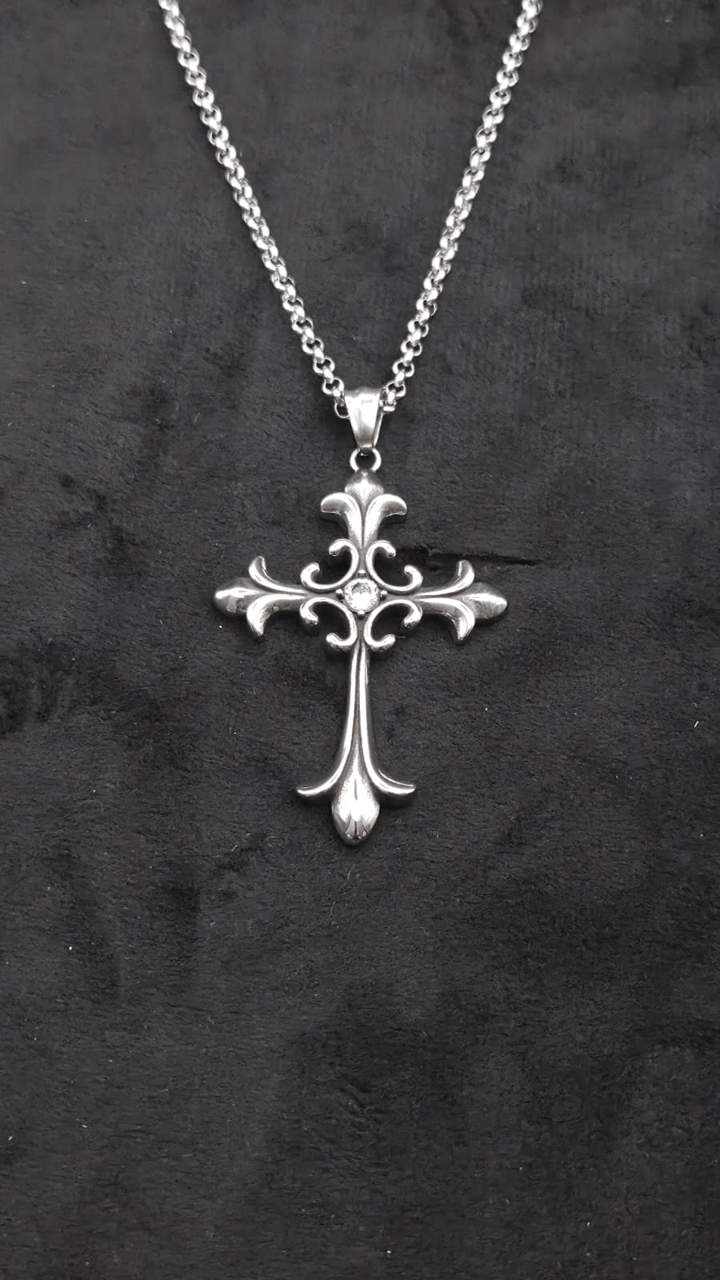 Iso fleur-de-lis risti kaulakoru