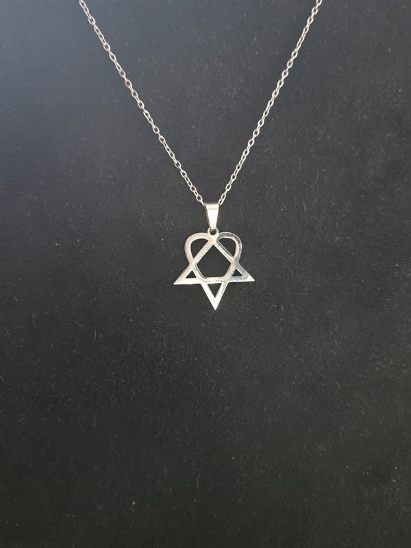 Heartagram kaulakoru ja ketju ruostumatonta terästä